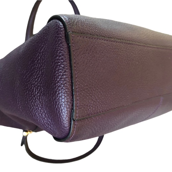 Coach Prairie Pebble Leather Satchel Bag Plumb/Purple EUC - Picture 7 of 11